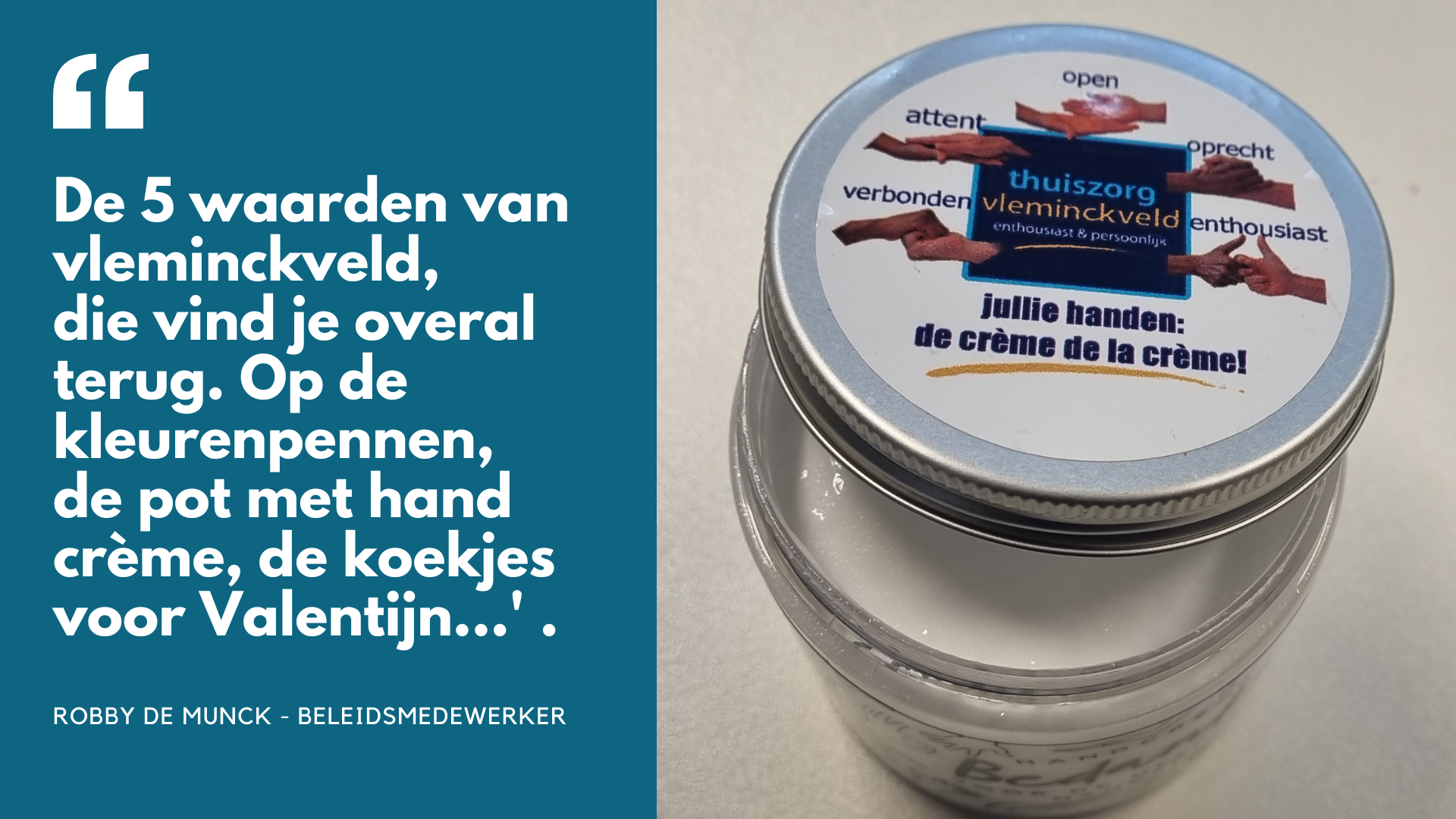 potje handcreme met waarden van vleminckveld