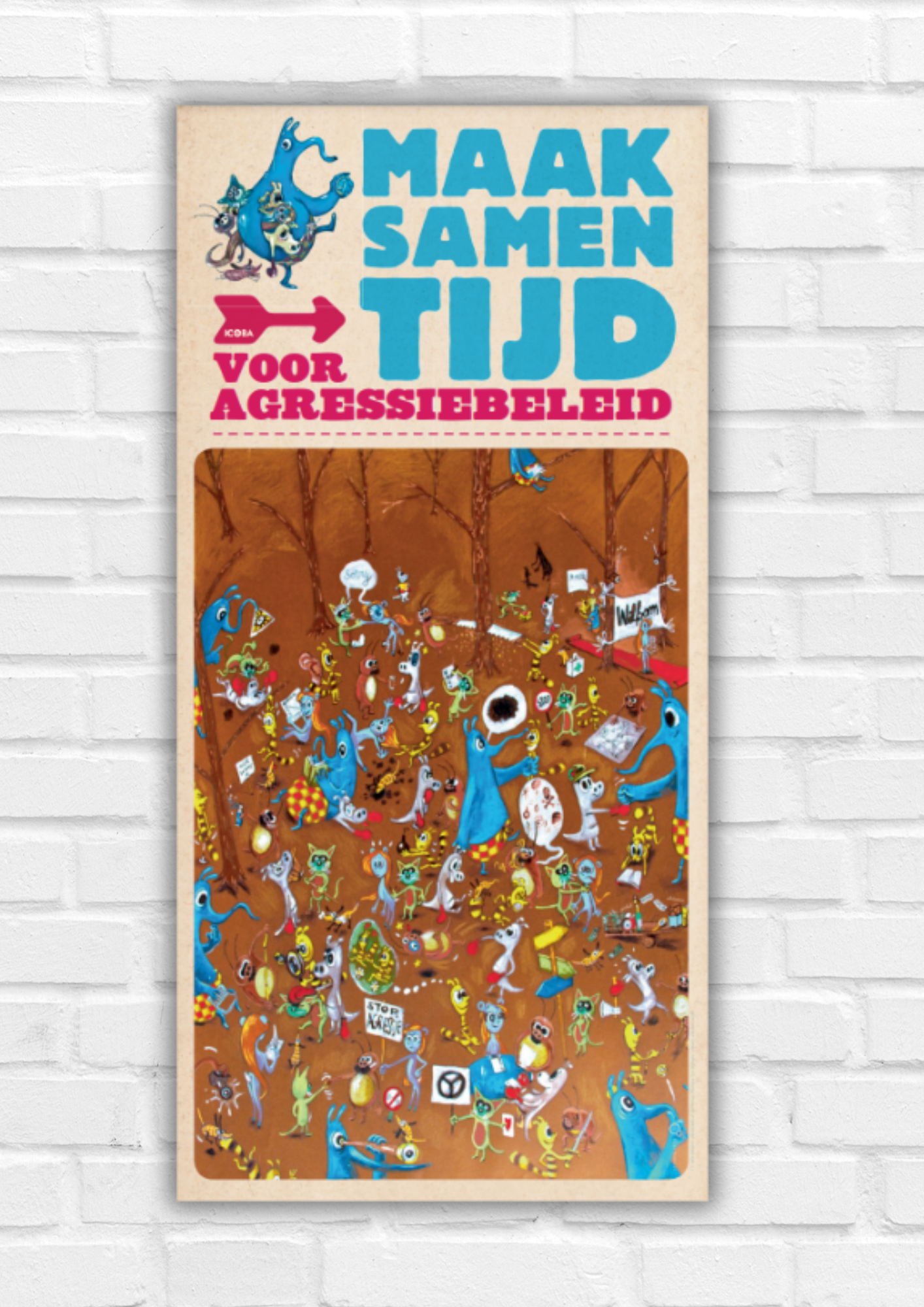 poster maak samen tijd voor agressiebeleid