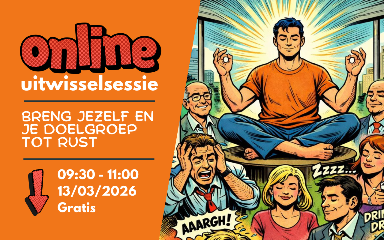 man in yoga houding omringd door mensen