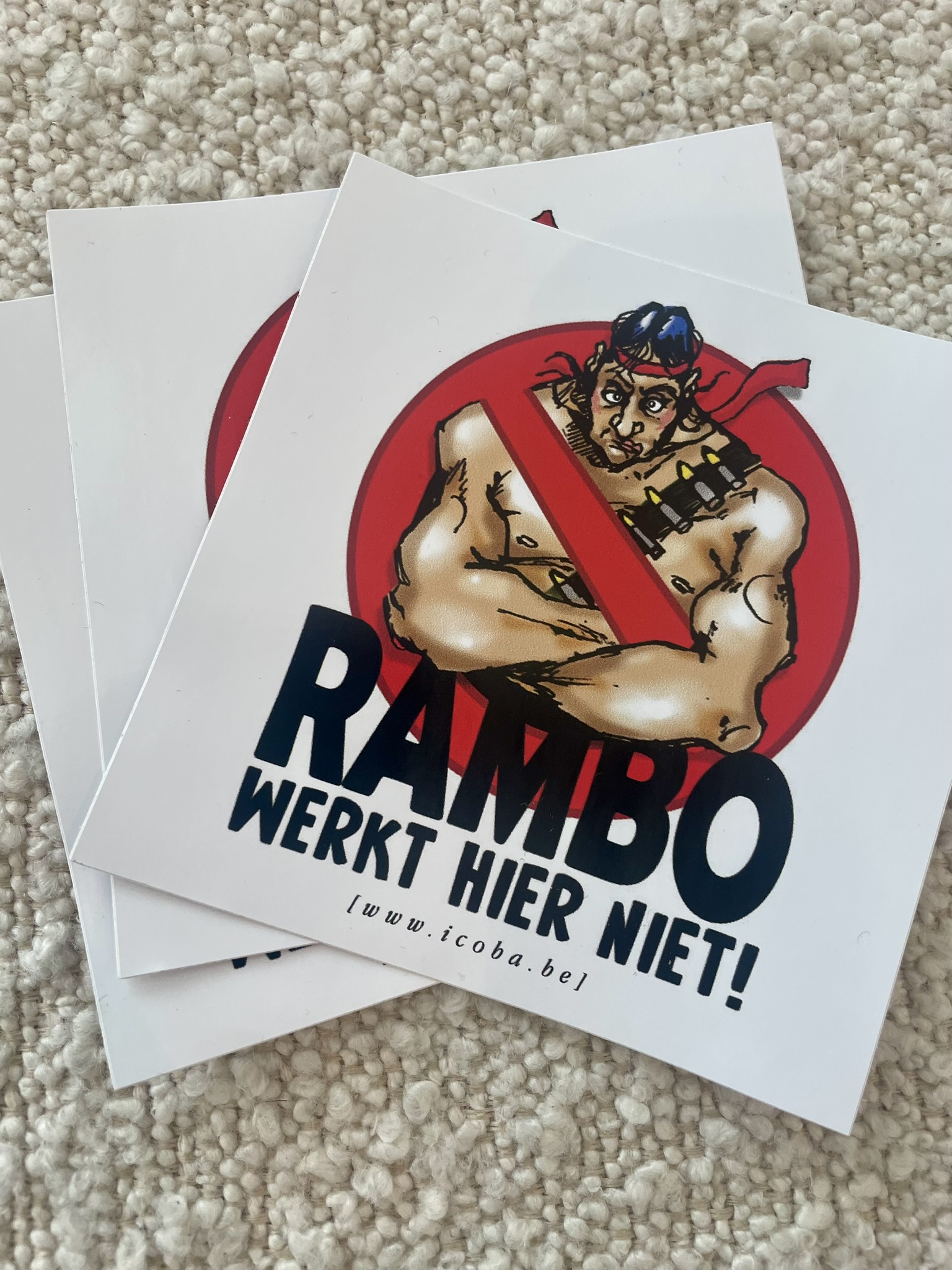 sticker Rambo werkt hier niet