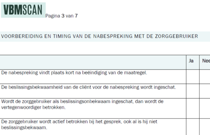 Checklist nabespreking